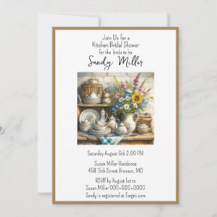 Retro Kitchen Geschirr Bridal Dusche Einladung
