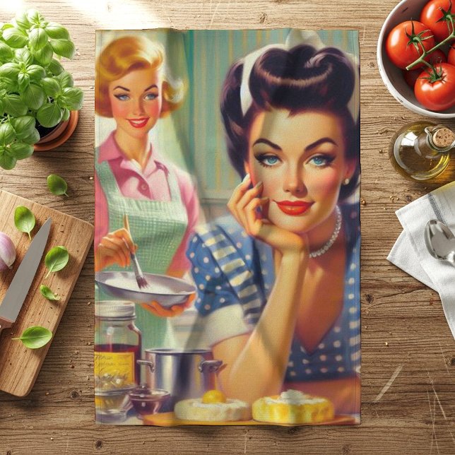 Retro Kitchen Painting Geschirrtuch (Von Creator hochgeladen)