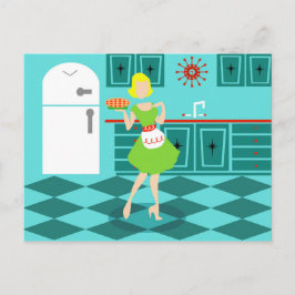 Retro Kitchen Postcard Postkarte