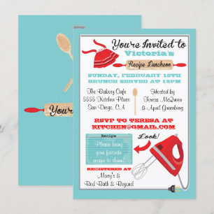 Retro Kitchen Rezept Luncheon Einladungen