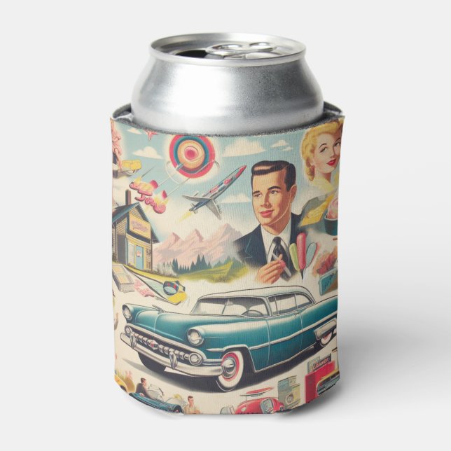 Retro Kitsch Illustration der 50er Jahre Dosenkühler (Kanne Vorderseite)