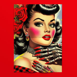 Retro-Kitsch Pinup Seidenpapier