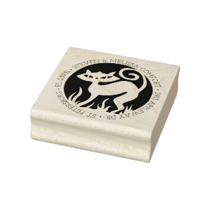 Retro Kitty Rücksendeadresse Art Briefmarke Gummistempel