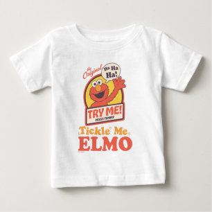 Retro Kitzel mich Elmo Winkendes Grafik Baby T-shirt