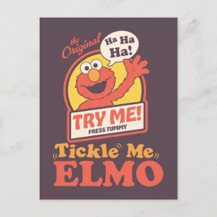 Retro Kitzle Mich Elmo Winkendes Grafik Postkarte