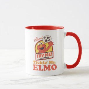 Retro Kitzle Mich Elmo Winkendes Grafik Tasse