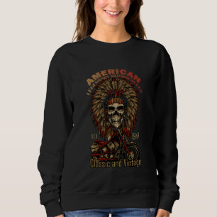 Retro Klassik Alter Biker Amerikanischer Motorrad Sweatshirt
