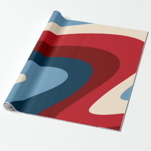 Retro-Klassiker 70er-Jahre-Swirls Geschenkpapier