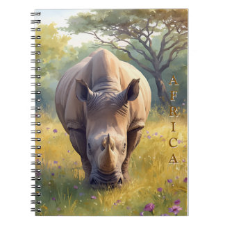 Retro Klassiker Afrikanisches Nashorn Notizblock