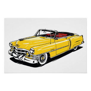 Retro Klassiker Cabrio Seiten PopArt Poster