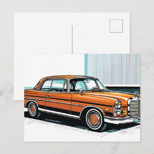 Retro Klassiker Cabrio Side Pop Art Postkarte