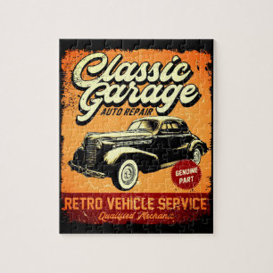 RETRO  KLASSISCHE GARAGE  PUZZZLE