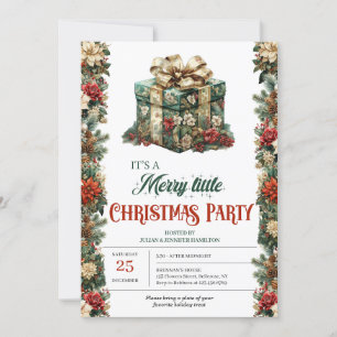 Retro Klassisches Weihnachtsgeschenk Einladung
