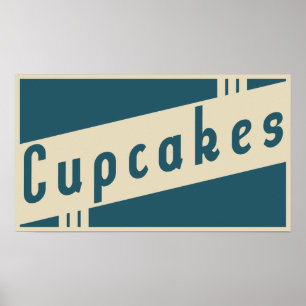 Retro kleine Kuchen Poster