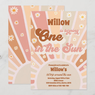 Retro kleiner Sonnenschein am Geburtstag der Sonne Einladung