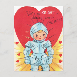 Retro Knight Valentine Feiertagspostkarte