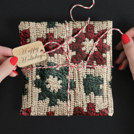 Retro Knitter Red Green Weihnachts Sweater Weather Geschenkpapier