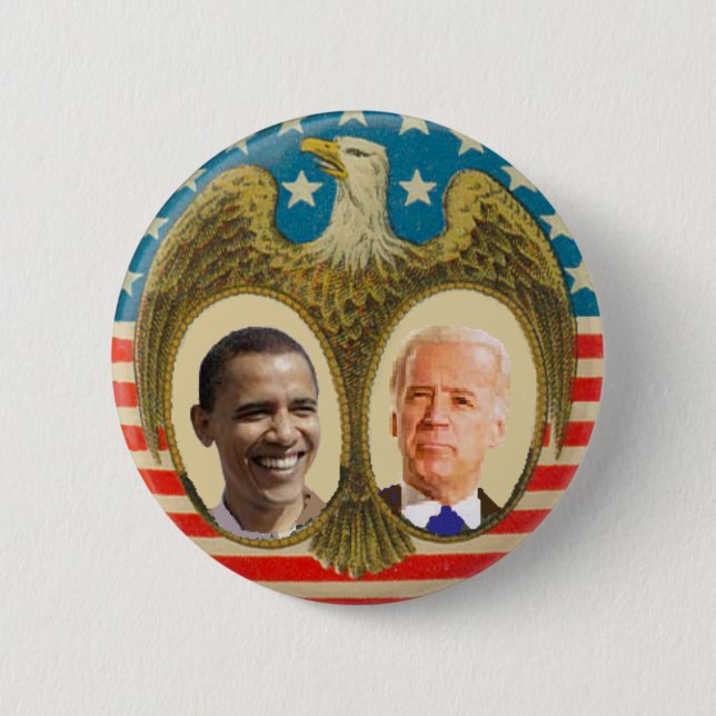Retro Knopf Obama Biden Button (Vorderseite)