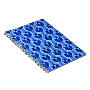Retro kobaltblaue Blumen Notizblock