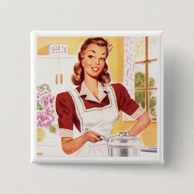Retro-Koch der 50er Jahre Button (Vorderseite)