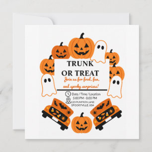Retro Kofferraum oder Halloween-Party für die Geme Save The Date