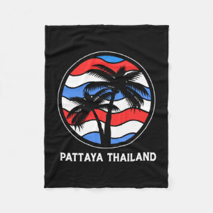 Retro-Kokospalme tropischer Strand Pattaya Fleecedecke