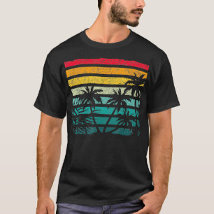 Retro Kokospalmen Palmen Strand exotische tropisch T-Shirt