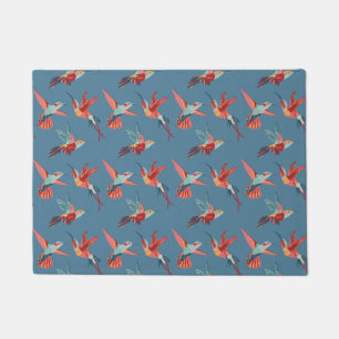 Retro Kolibri-Muster Fußmatte