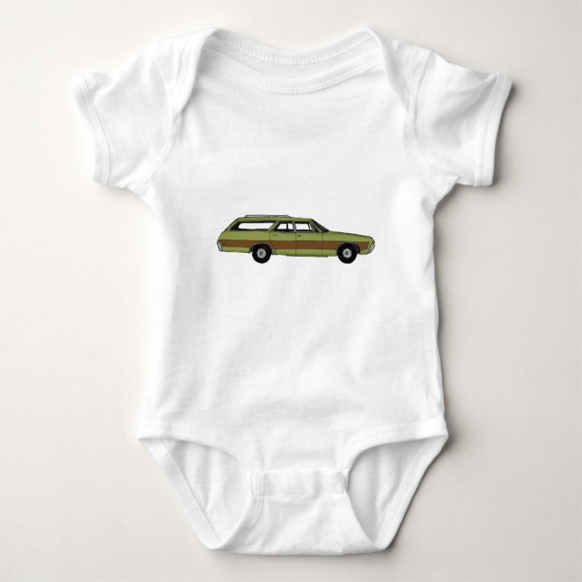 Retro Kombiwagen Baby Strampler (Vorderseite)