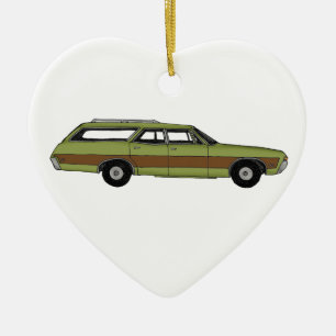 Retro Kombiwagen Keramik Ornament