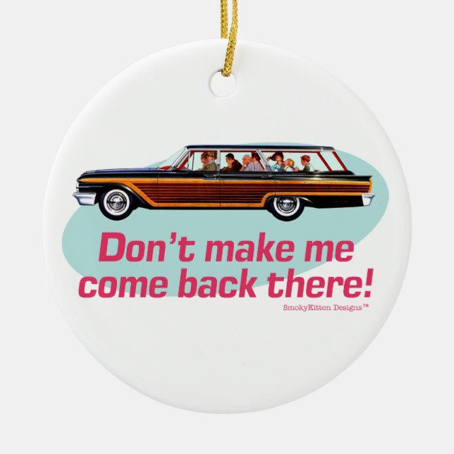 Retro Kombiwagen (Rosa u. Blau) Keramikornament (Vorne)