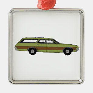 Retro Kombiwagen Silbernes Ornament