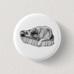 Retro-Komfort, ruhiger Hunde-Pin Button