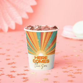 Retro kommt hier die Son Baby Dusche Pappbecher