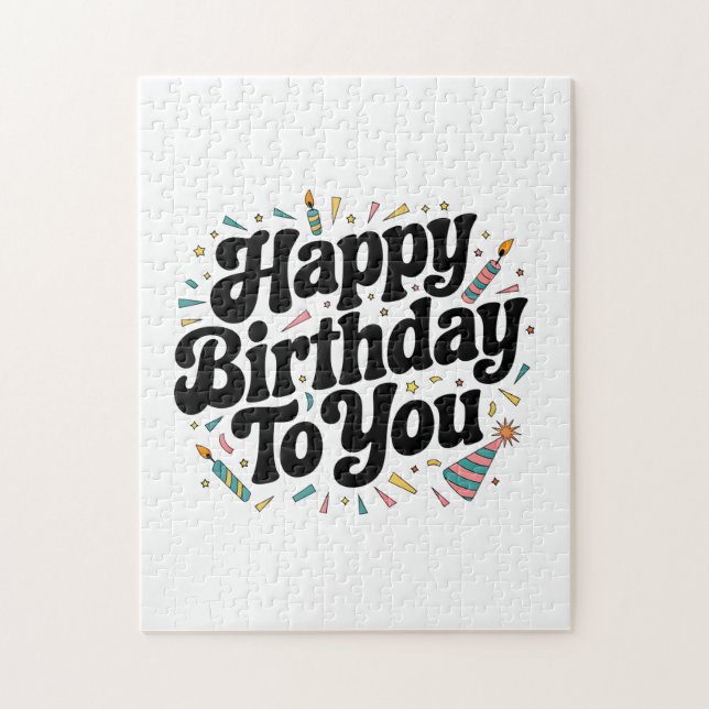 Retro-Konfetti-Geburtstag (Vertikal)