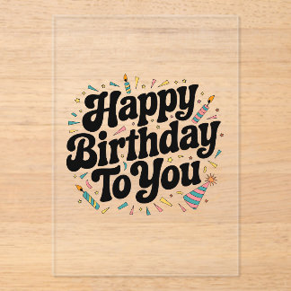 Retro-Konfetti-Geburtstag Acryleinladungen