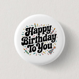 Retro-Konfetti-Geburtstag Button