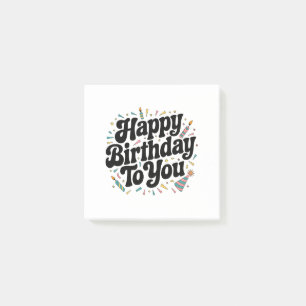 Retro-Konfetti-Geburtstag Post-it Klebezettel