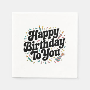 Retro-Konfetti-Geburtstag Serviette