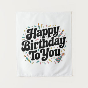 Retro-Konfetti-Geburtstag Wandteppich