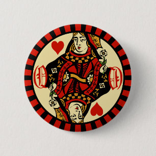 Retro Königin der Herzen Button