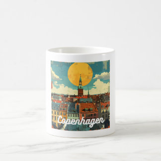 Retro Kopenhagener Skyline Kaffeetasse