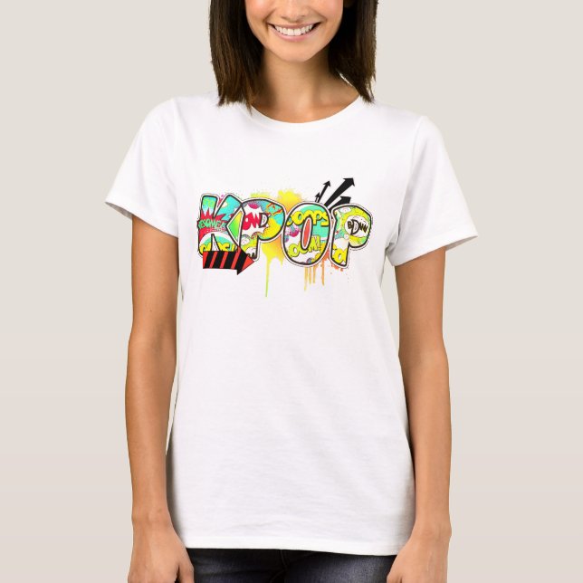 Retro KPOP inspiriertes Pop-Kunstgraffiti-Shirt T-Shirt (Vorderseite)