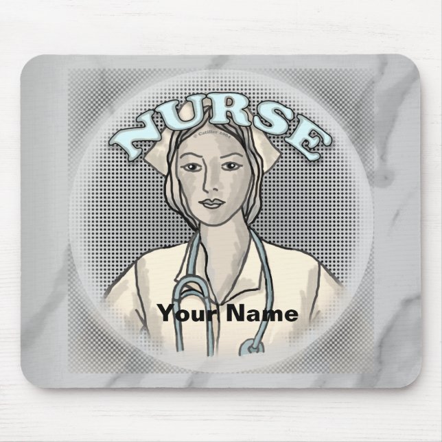 Retro-Krankenschwester  Mousepad (Vorne)