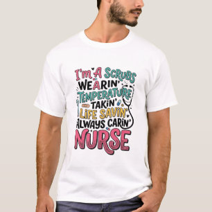 Retro-Krankenschwester-Schurweste Temperatur Leben T-Shirt