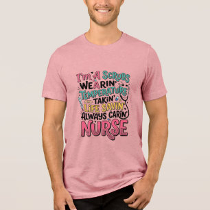 Retro-Krankenschwester-Schurweste Temperatur Leben Tri-Blend Shirt