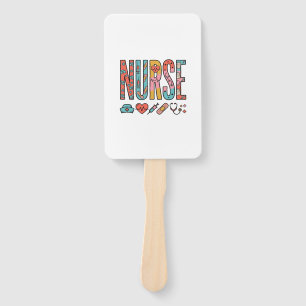 Retro-Krankenschwester-Typografie Medizinisches Ic Fächer