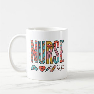Retro-Krankenschwester-Typografie Medizinisches Ic Kaffeetasse