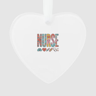 Retro-Krankenschwester-Typografie Medizinisches Ic Ornament