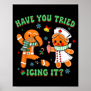 Retro-Krankenschwester Weihnachten Lebkuchen Hast  Poster